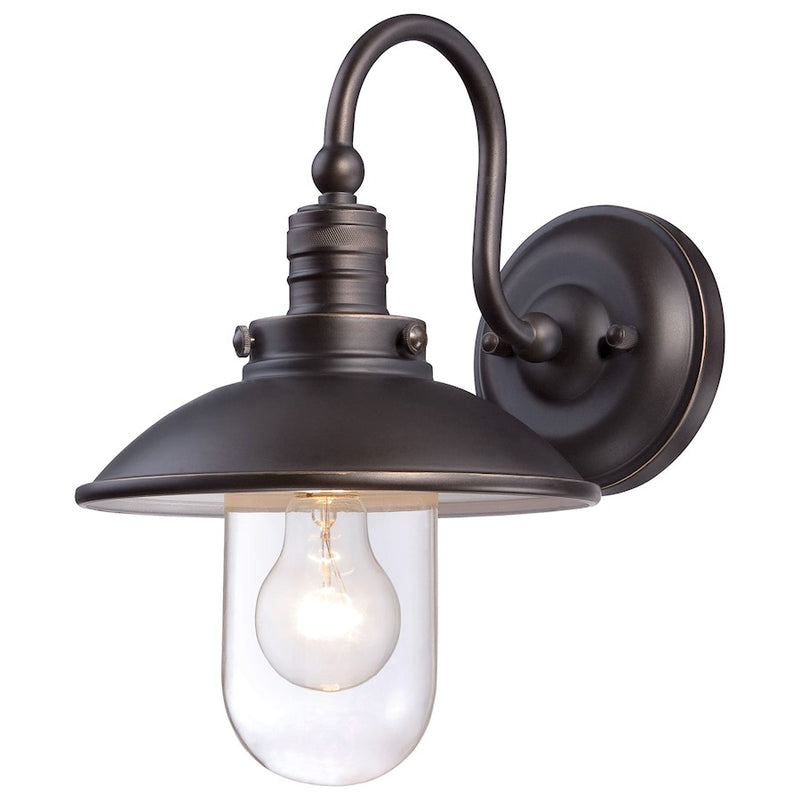 Minka Lavery Downtown Edison 1-Light Wall Sconce | Oil Rubbed Bronze and Gold Steel | Entryway & Living Room | 8 x 12 x 13 in | Model 71163-143C