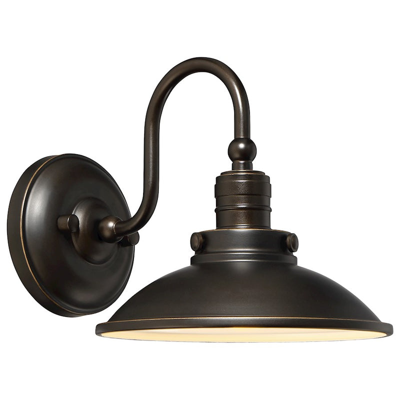 Minka Lavery Baytree Lane 8in 1-Light Outdoor Wall Sconce | Traditional Oil Rubbed Bronze and Gold | Entryway & Covered Patio | Model 71163-143C-L