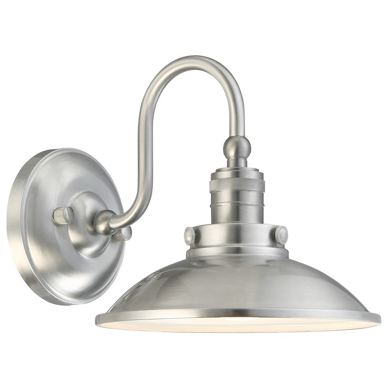 Minka Laver Baytree Land Wall Sconce | Traditional Brushed Aluminum | Covered Patio & Entryway | 8 x 12 x 8 in, 1-Light | Model 71163-A144-L