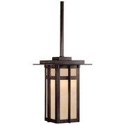 Minka Lavery Delancy 6in 1-Light Pendant | Mission Iron Oxide and Double French Scavo Glass | Covered Patio & Entryway | Model 71190-A357-PL