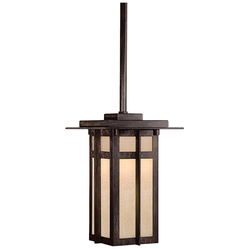 Minka Lavery Delancy 6in 1-Light Pendant | Mission Iron Oxide and Double French Scavo Glass | Covered Patio & Entryway | Model 71190-A357-PL