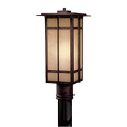 Minka Lavery Delancy 8in 1-Light Post Mount | Mission Iron Oxide and Double French Scavo Glass | Outdoor Pathway & Garden | Model 71195-A357-PL