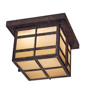 Minka Lavery Delancy 3-Light Flush Mount | Mission Iron Oxide and Double French Scavo Glass | Entryway & Hallway Ceiling Light | Model 71199-A357-PL