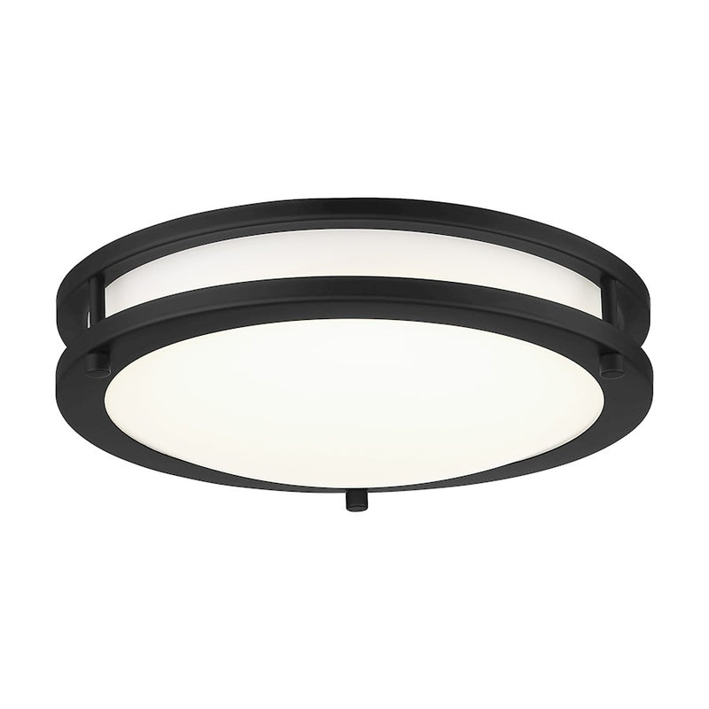 Minka Lavery 12in 1-Light LED Flush Mount | Contemporary Coal and White | Hallway & Bathroom Ceiling Light | 12 x 12 x 3 in | Model 712-66A-L