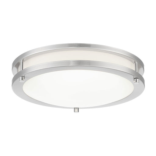 Minka Lavery LED 12in Flush Mount | Brushed Nickel and White Glass | Hallway & Bedroom Ceiling Light | 12 x 12 x 3 in | Model 712-84-L
