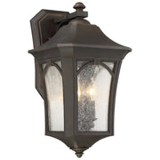 Minka Lavery Solida 10in 3-Light Outdoor Wall Sconce | Traditional Oil Rubbed Bronze with Gold and Seeded Glass | Porch & Entryway | Model 71213-143C