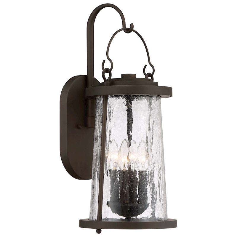 Minka Lavery Haverford Grove Outdoor Wall Mount | Oil Rubbed Bronze Aluminum and Crackled Glass | Covered Patios & Entryways | Model 71223-143