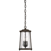 Minka Lavery Haverford Grove 7in 3-Light Outdoor Pendant | Transitional Oil Rubbed Bronze and Crackled Clear Glass | Covered Porch | Model 71224-143