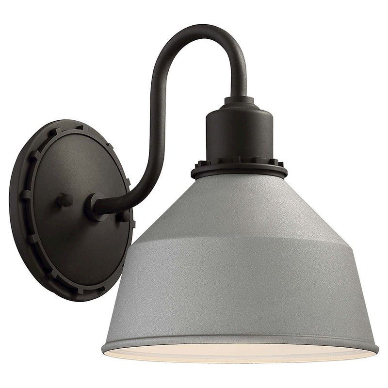 Minka Lavery Mantiel Outdoor Wall Sconce | Sand Silver Metal with Matte Bronze Base | Modern Walkway & Driveway | 10.5 x 8 x 9.75 in | Model 71241-295
