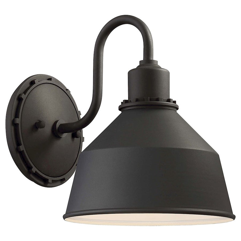 Minka Lavery Mantiel 8in Outdoor Wall Sconce | Modern Matte Black Aluminum | Entryway & Covered Patio | 8 x 8 x 10 in | Model 71241-66
