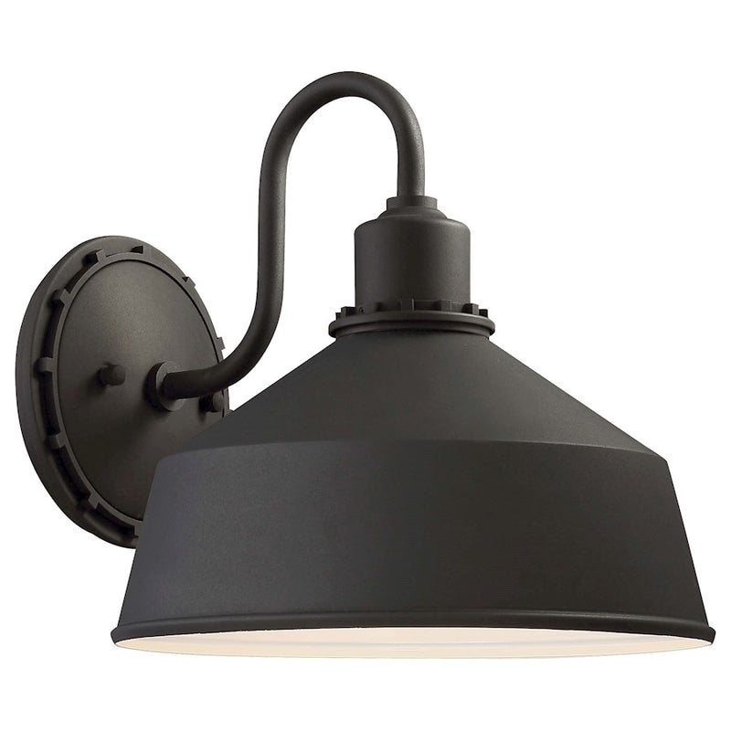 Minka Lavery Mantiel 10in Outdoor Wall Sconce | Transitional Matte Black | Covered Patio & Entryway | 10 x 10 x 10 in | Model 71242-66