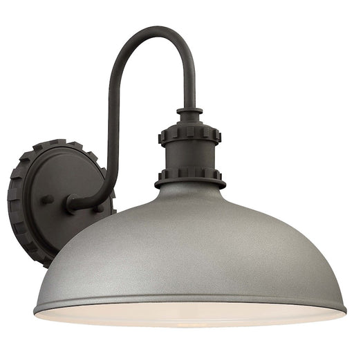 Minka Lavery Escudilla 12in 1-Light Outdoor Wall Sconce | Industrial Sand Silver Aluminum | Covered Patios & Entryways | Model 71251-295