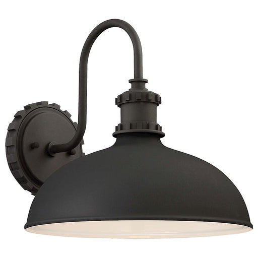 Minka Lavery Escudilla 12in 1-Light Outdoor Wall Sconce | Industrial Black Finish | Covered Patio & Entryway | 12 x 12 x 12 in | Model 71251-66