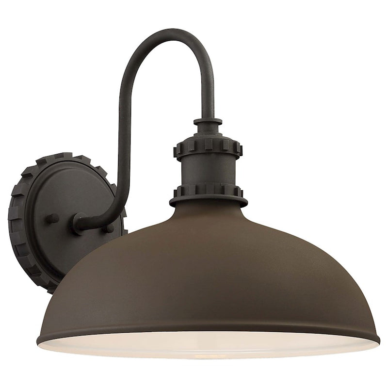 Minka Lavery Escudilla 12in 1-Light Outdoor Wall Mount | Textured Bronze Industrial | Covered Patio | 12 x 12 x 12 in | Model 71251-662
