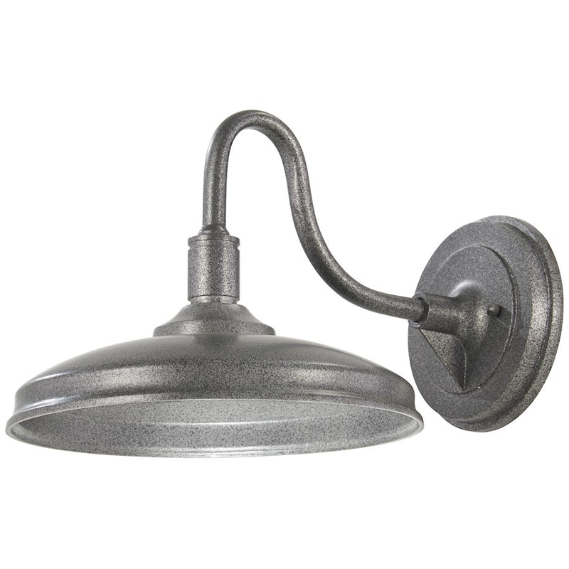 Minka Lavery Harbison 14in 1-Light LED Wall Mount | Industrial Silver Aluminum and Oxide Flecks | Outdoor Porch & Patio Accent | Model 71252-78-L