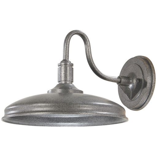 Minka Lavery Harbison 15in 1-Light Wall Sconce | Industrial Silver Metal Shade | Outdoor Patio & Entryway | 15.5 x 12.5 x 9.75 in | Model 71253-78-L