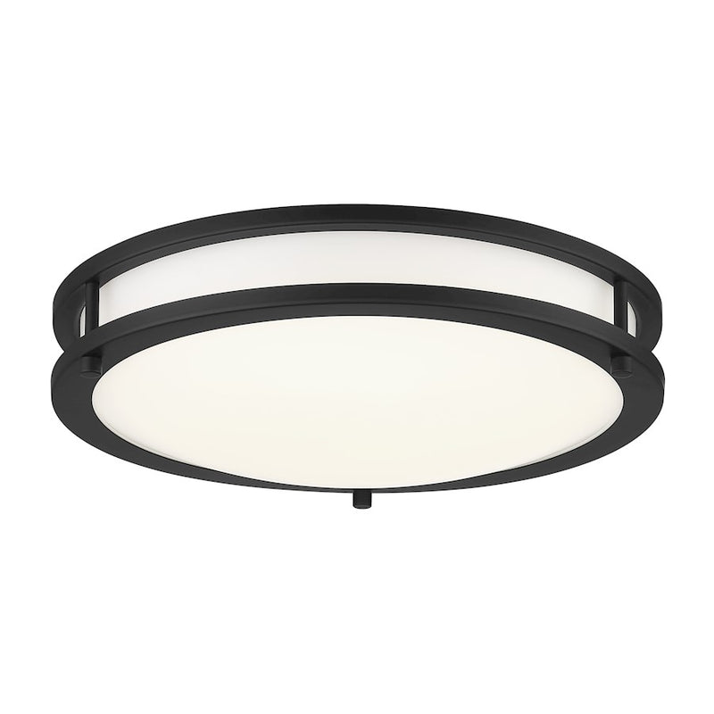 Minka Lavery LED 14in Flush Mount | Coal and White Glass | Hallway & Bedroom Ceiling Light | 14 x 14 x 4 in | Model 714-66A-L