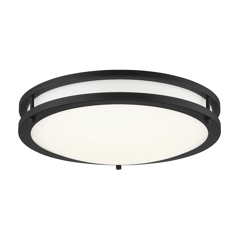 Minka Lavery 16in LED Flush Mount | Modern Coal and White Glass | Hallway & Bedroom Ceiling Light | 15.75 x 15.75 x 3.75 in | Model 716-66A-L