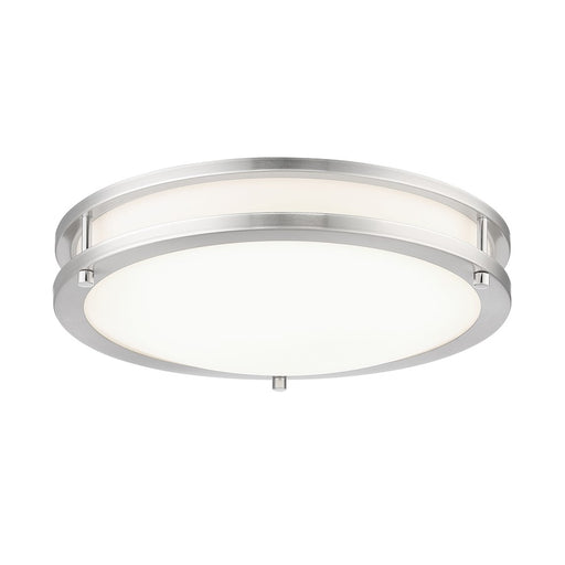 Minka Lavery LED 16in Flush Mount | Brushed Nickel and White Glass | Living Room & Bedroom Ceiling Light | 16 x 16 x 4 in | Model 716-84-L
