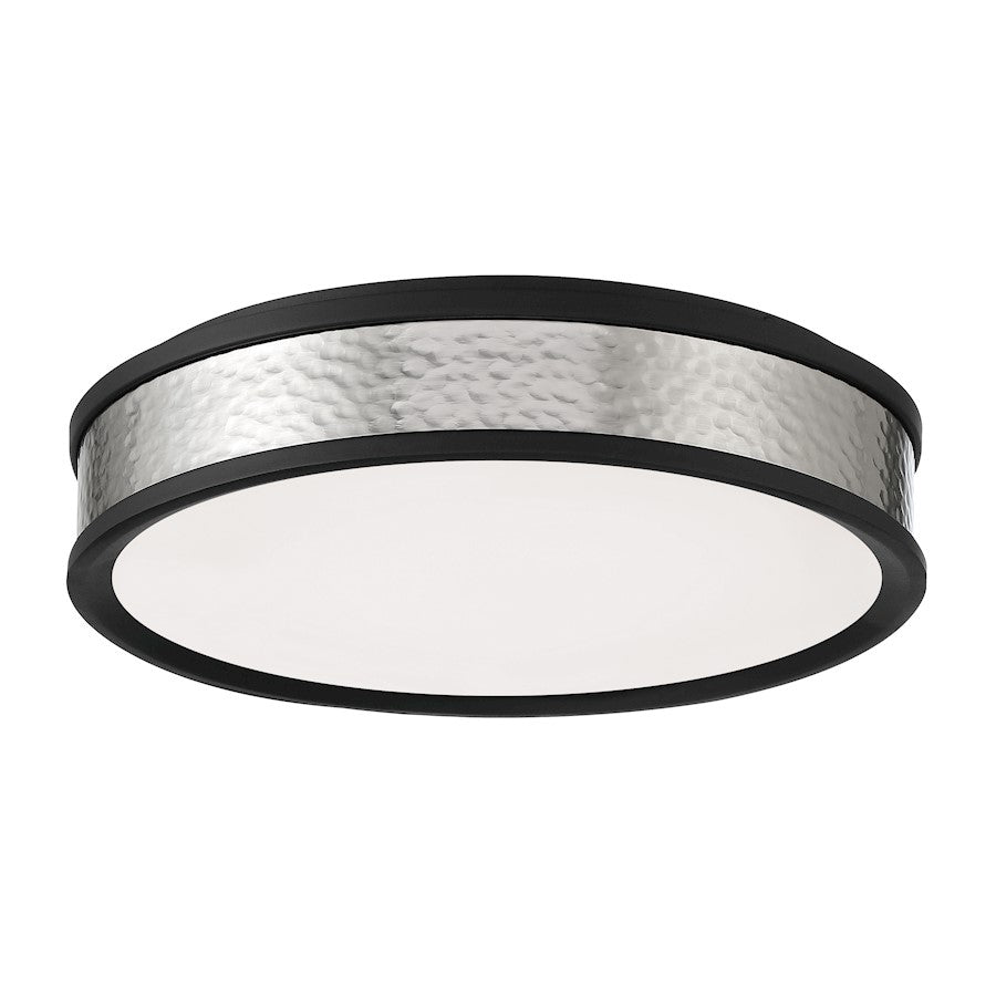 Minka Lavery LED 15" Flush Mount, Coal/Brushed Nickel/White