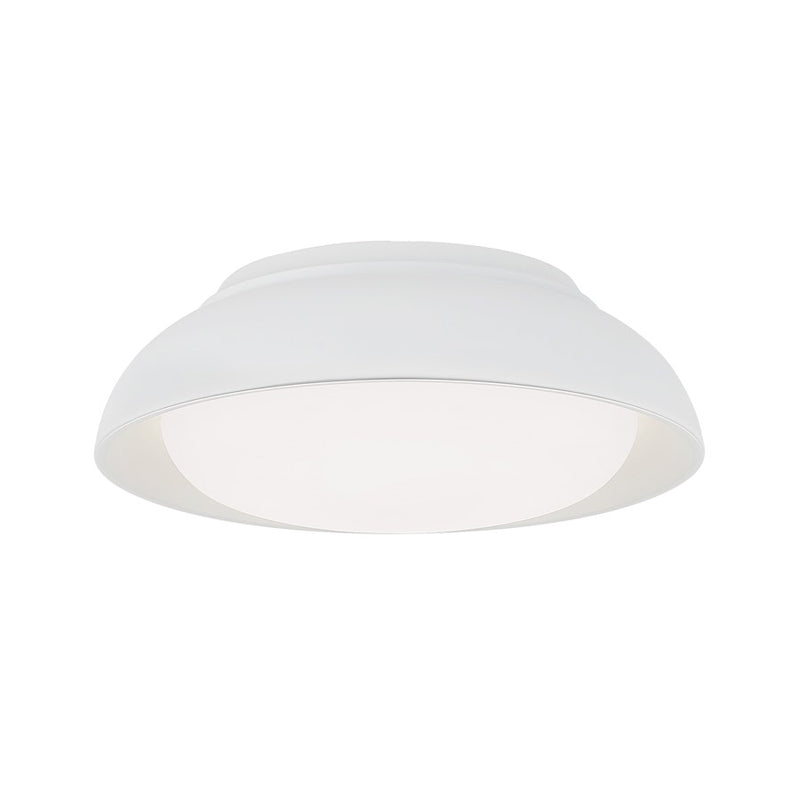 Minka Lavery LED 12in 1-Light Flush Mount | Modern Sand White and White Glass | Kitchen & Bathroom Ceiling Light | 12 x 12 x 5 in | Model 718-655-L