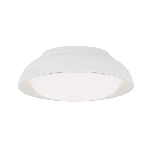 Minka Lavery LED 12in 1-Light Flush Mount | Modern Sand White and White Glass | Kitchen & Bathroom Ceiling Light | 12 x 12 x 5 in | Model 718-655-L