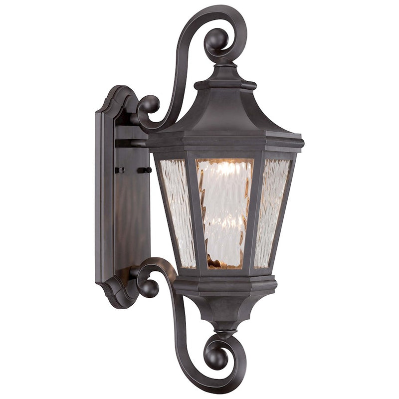 Minka Lavery Hanford Pointe 9in 1-Light Wall Sconce | Traditional Oil Rubbed Bronze and Clear Water Glass | Entryway & Living | Model 71822-143-L