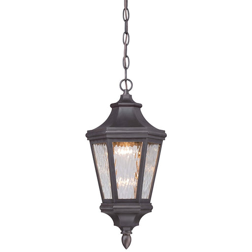 Minka Lavery Hanford Pointe 9in LED Chain Hung Lantern | Traditional Oil Rubbed Bronze and Clear Water Glass | Covered Patio & | Model 71824-143-L