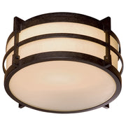 Minka Lavery Andrita Court 1-Light Flush Mount | Transitional French Bronze and Pearl Glass | Covered Porch & Entryway | Model 72029-A179-PL
