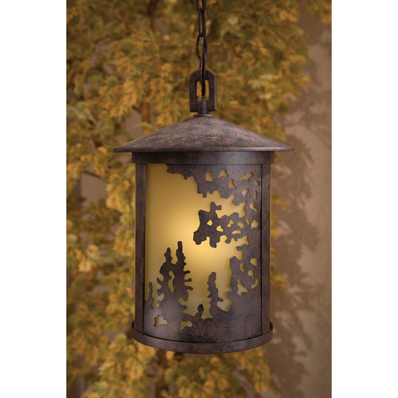 Minka Lavery Sunset Ranch 10in 1-Light Outdoor Pendant | Industrial Transitional Finish | Covered Patio & Entryway | Model 72034-179-PL