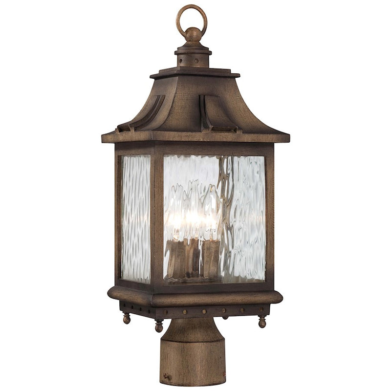 Minka Lavery Wilshire Park 3-Light Post Mount | Traditional Portsmouth Bronze Outdoor Post Light | Entryway & Garden Path | Model 72116-149