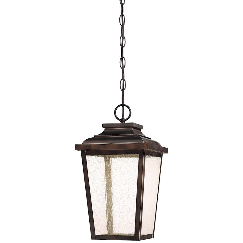 Minka Lavery Irvington Manor 8in Outdoor Hanging Lantern | Traditional Chelsea Bronze | Covered Porch & Entryway | 8 x 8 x 16 in | Model 72174-189-L