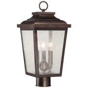 Minka Lavery Irvington Manor 3-Light Post Mount | Traditional Chelsea Bronze Outdoor Lantern | Garden & Driveway Entry | Model 72176-189