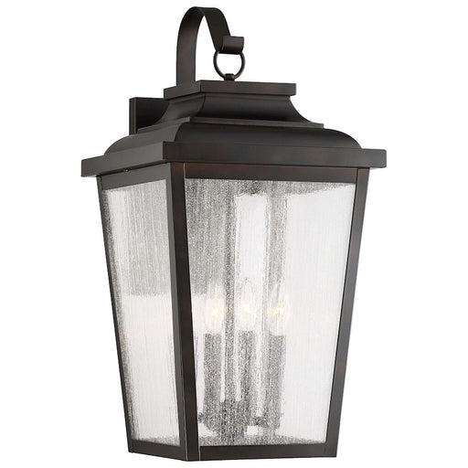 Minka Lavery Irvington Manor 24in 4-Light Outdoor Wall Sconce | Chelsea Bronze and Clear Seeded Glass | Covered Patio & Entryway | Model 72178-189