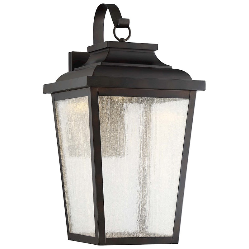 Minka Lavery Irvington Manor 24in 1-Light Outdoor Wall Sconce | Chelsea Bronze and Clear Seeded Glass | Entryway & Patio | Model 72178-189-L