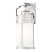 Minka Lavery Vista Delmar 1-Light Wall Lamp | Contemporary Brushed Stainless Steel Outdoor Lantern | Entryway & Patio | Model 72192-144