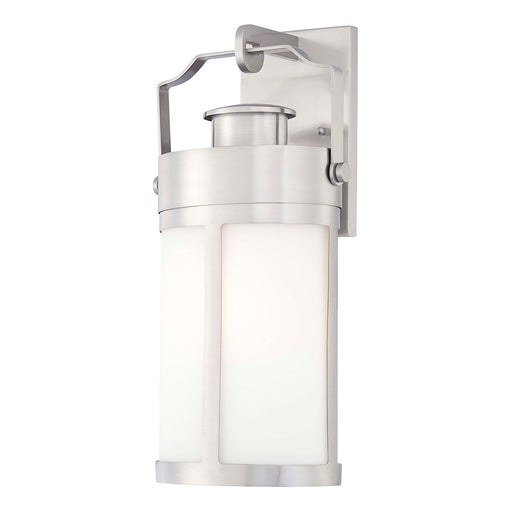 Minka Lavery Vista Delmar 1-Light Wall Lamp | Contemporary Brushed Stainless Steel Outdoor Lantern | Entryway & Patio | Model 72192-144