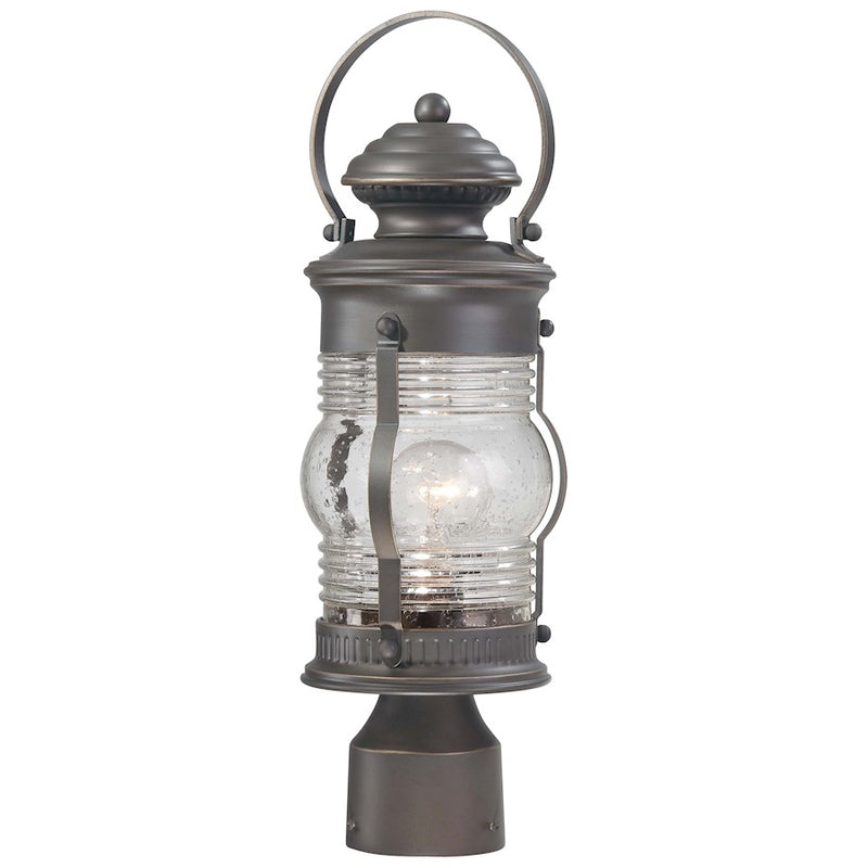 Minka Lavery Lynnfield 1-Light Post Mount | Traditional Oil Rubbed Bronze and Gold Finish | Outdoor Pathway & Garden | Model 72236-143C
