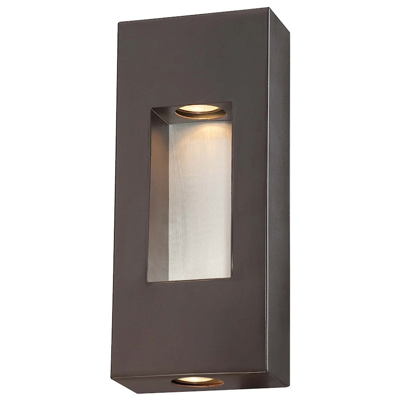 Minka Lavery Geox 2-Light Wall Sconce | Contemporary Dorian Bronze Aluminum and Brushed Aluminum | Outdoor Patio & Entryway | Model 72371-615B