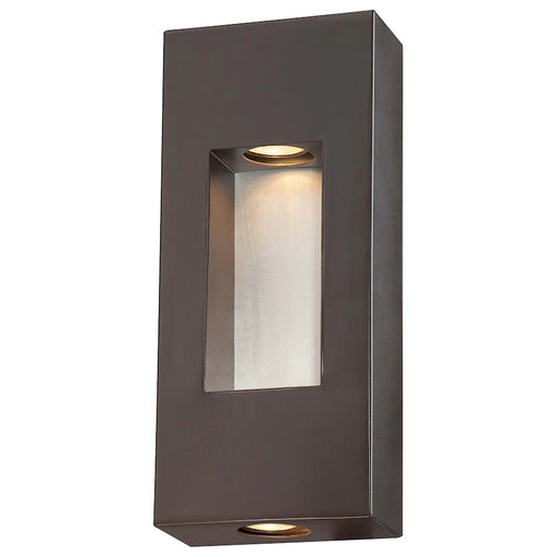Minka Lavery Geox 2-Light Wall Sconce | Contemporary Dorian Bronze Aluminum and Brushed Aluminum | Outdoor Patio & Entryway | Model 72371-615B