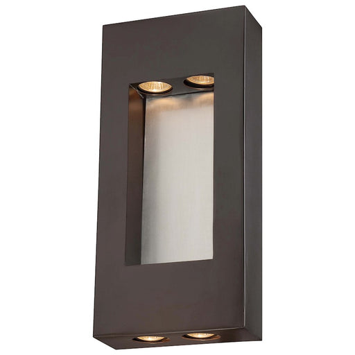 Minka Lavery Geox 8in 4-Light Wall Sconce | Contemporary Dorian Bronze and Brushed Aluminum | Covered Patio & Entryway | Model 72372-615B
