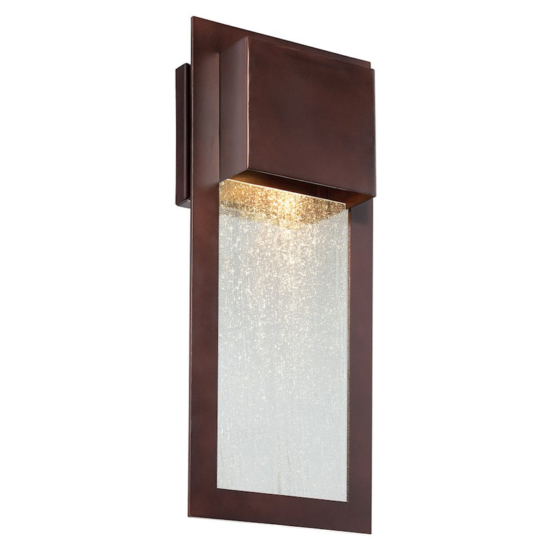 Minka Lavery Westgate 13in 1-Light Wall Sconce | Industrial Sand Coal Aluminum and Seedy Glass | Outdoor Covered Patio & Entryway | Model 72381-66-L