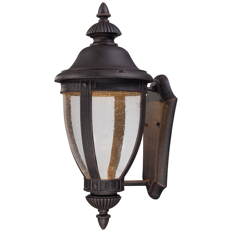 Minka Lavery Wynterfield 1-Light LED Wall Sconce | Traditional Burnt Rust Aluminum | Covered Patio & Entryway | 10 x 12 x 22 in | Model 72413-51A-L