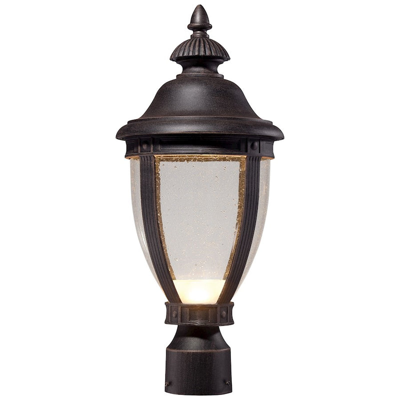 Minka Lavery Wynterfield 1-Light LED Post Light | Traditional Burnt Rust Metal | Driveway & Garden Path | 8 x 19 in | Model 72416-51A-L