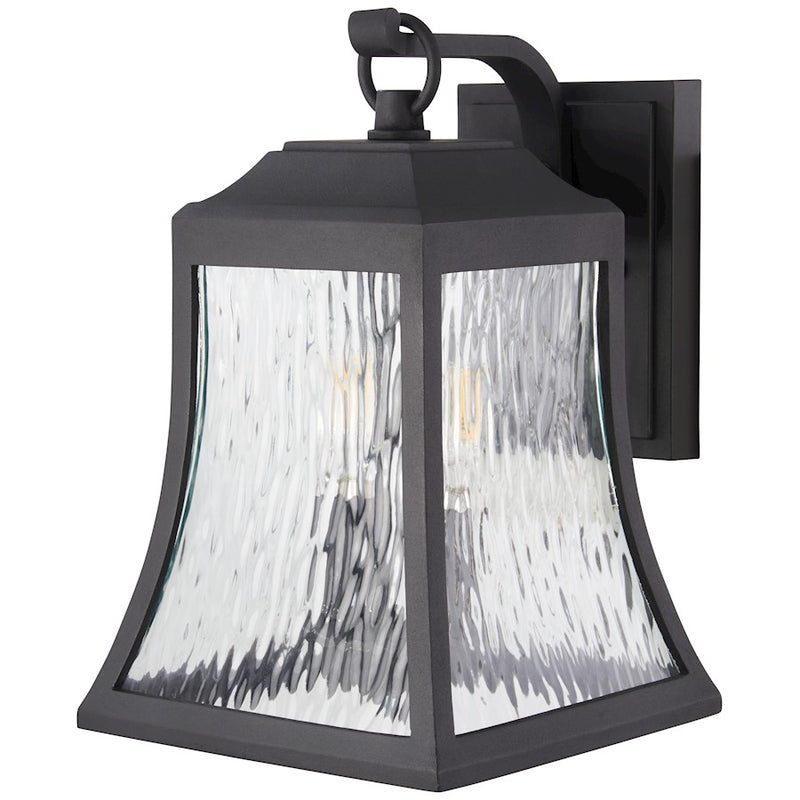 Minka Lavery Cassidy Park 16in 3-Light Flush Mount | Traditional Black Aluminum and Clear Water Glass | Entryway & Hallway | Model 72463-66