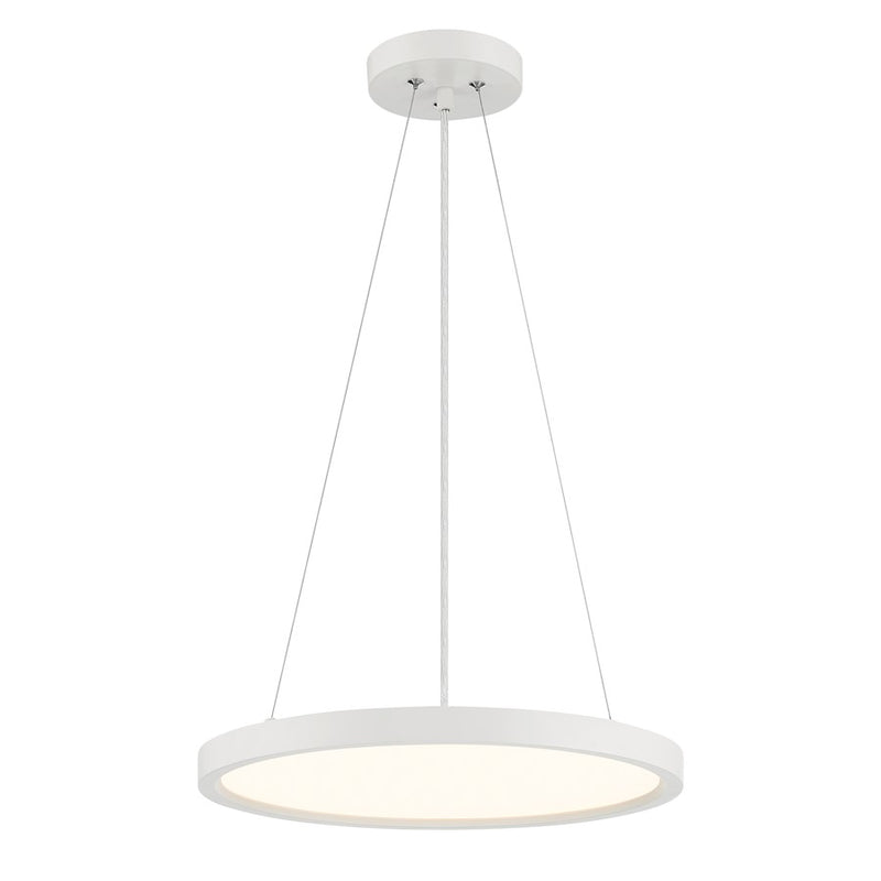 Minka Lavery 15in 1-Light LED Pendant | Modern White Aluminum and Acrylic | Kitchen Island & Dining Room | 15 x 15 x 1 in | Model 725-44-L