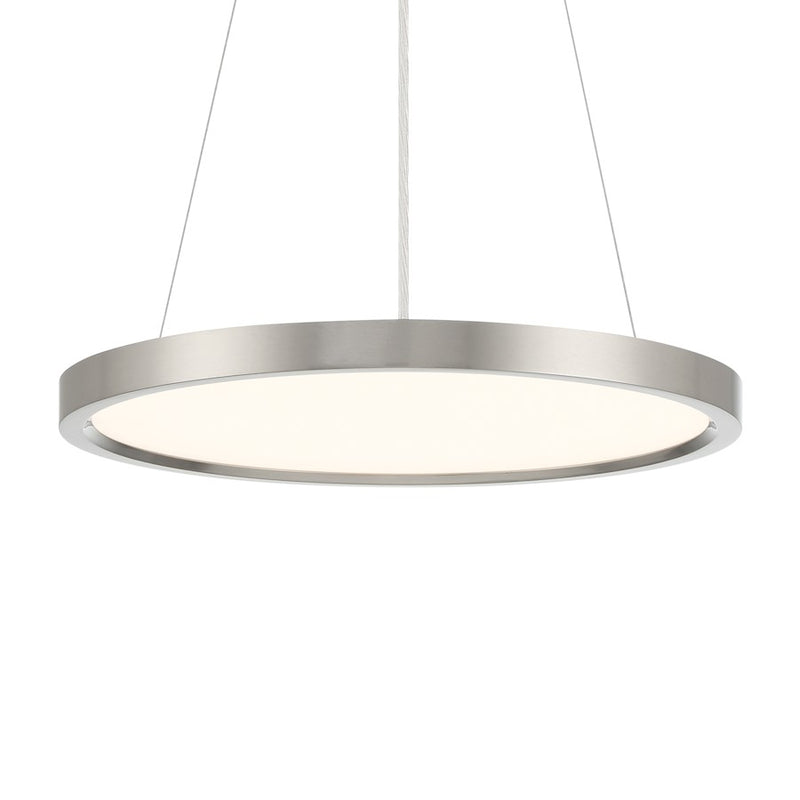 Minka Lavery 15in 1-Light LED Pendant | Brushed Nickel Aluminum and Acrylic | Kitchen Island & Dining Room | 15 x 1.5 in | Model 725-84-L