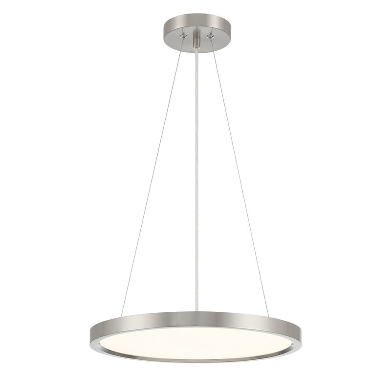 Minka Lavery 15in 1-Light LED Pendant | Brushed Nickel Aluminum and Acrylic | Kitchen Island & Dining Room | 15 x 1.5 in | Model 725-84-L