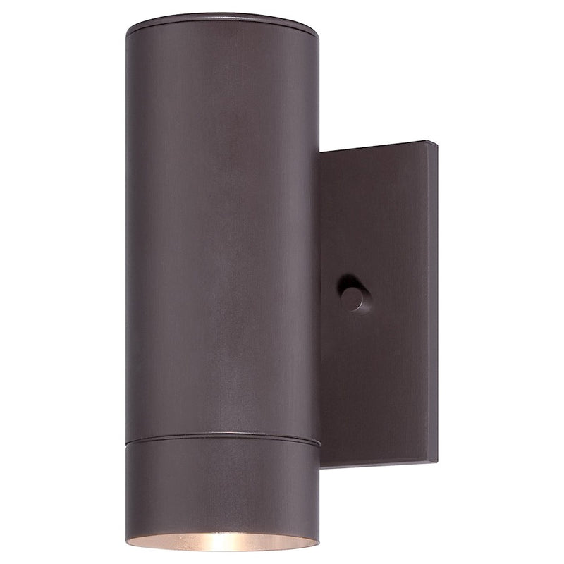 Minka Lavery Skyline 8in 1-Light LED Wall Sconce | Contemporary Dorian Bronze | Outdoor Entryway & Patio Wall Light | Model 72501-615B-L