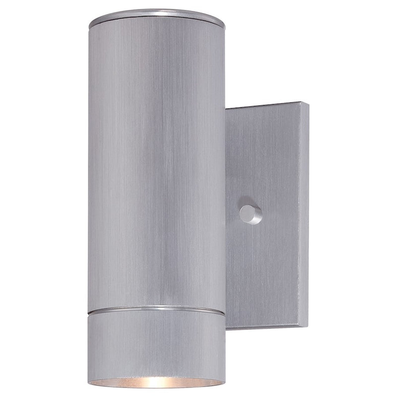 Minka Lavery Skyline 4in 1-Light Wall Sconce | Contemporary Brushed Aluminum | Covered Patio & Entryway | 5 x 4 x 8 in | Model 72501-A144-L